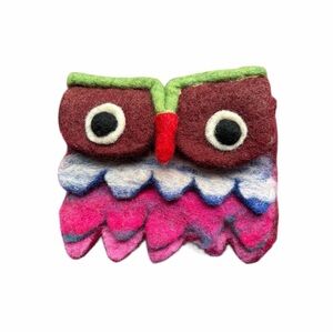 Colorful Owl Felt Zippered Coin Purse/Wallet. 🦉